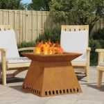 Cuptor de foc Maro 60 x 60 x 50 cm Oțel rezistent la intemperii GartenMobel Dekor