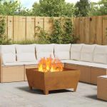 Cuptor de foc Maro 80 x 80 x 43 cm Oțel rezistent la intemperii GartenMobel Dekor
