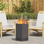 Cuptor de foc Negru 38 x 38 x 51 cm Oțel laminat la rece GartenMobel Dekor