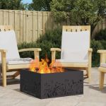 Cuptor de foc Negru 60 x 60 x 30 cm Oțel laminat la rece GartenMobel Dekor