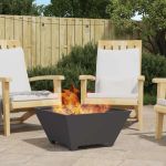 Cuptor de foc Negru 60 x 60 x 30 cm Oțel laminat la rece GartenMobel Dekor