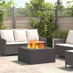 Cuptor de foc Negru 80 x 80 x 40 cm Oțel laminat la rece GartenMobel Dekor