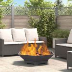 Cuptor de foc Negru 100 x 100 x 28 cm Oțel laminat la rece GartenMobel Dekor