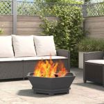 Cuptor de foc Negru 75 x 75 x 28 cm Oțel laminat la rece GartenMobel Dekor