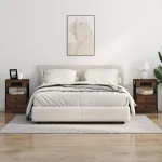 Cabinet de noptiere cu stație de încărcare 2 pcs Stejar închis GartenMobel Dekor