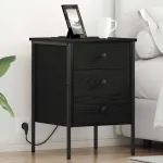 Dulap de noapte cu sertar 2 pcs Stejar negru 42 x 41 x 61 cm GartenMobel Dekor