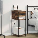 Dulap de noapte Stejar afumat 41 x 28 x 76 cm Lemn compozit GartenMobel Dekor