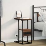 Dulap de noapte Stejar brun 41.5 x 26 x 60.5 cm Lemn compozit GartenMobel Dekor