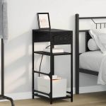 Dulap de noapte Stejar negru 40 x 27 x 76 cm Lemn compozit GartenMobel Dekor