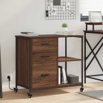 Dulap de birou Stejar brun 76 x 41 x 72 cm Lemn compozit GartenMobel Dekor