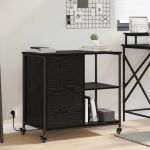 Dulap de birou Stejar negru 76 x 41 x 72 cm Lemn compozit GartenMobel Dekor