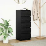 Bufetă cu sertare Stejar negru 37,5x35x99 cm Lemn prelucrat GartenMobel Dekor