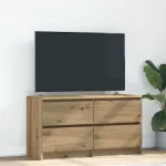 Comodă TV, stejar artizanal, 100x35x54 cm, lemn prelucrat GartenMobel Dekor