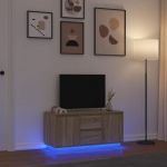 Comodă TV cu lumini LED, stejar sonoma,100x41x50 cm GartenMobel Dekor