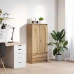 Dulap cu sertar Artisan Stejar 55,5x34x119,5 cm lemn prelucrat GartenMobel Dekor