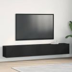 Cabinet TV 2 pcs Negru 100 x 30 x 30 cm Lemn compozit GartenMobel Dekor