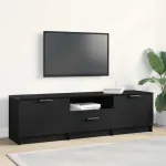 Cabinet TV cu sertar Negru 140 x 35 x 40 cm Lemn compozit GartenMobel Dekor
