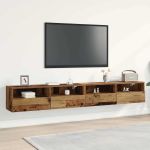 Dulap TV de perete Pe perete 2 pcs Lemn Vechi 100 x 30 x 30 cm GartenMobel Dekor