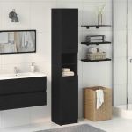 Dulap de Baie Stejar negru 32 x 34 x 188.5 cm Lemn compozit GartenMobel Dekor