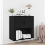 Dulap de perete Stejar negru 80 x 33 x 80 cm Lemn compozit GartenMobel Dekor