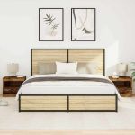 Noptieră 2 pcs Lemn vechi 50 x 40 x 45 cm Lemn compozit GartenMobel Dekor