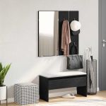 Set de Mobilier pentru Hol 4 pcs Stejar negru 80 x 30.5 x 40 cm GartenMobel Dekor