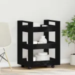 Troler de Bucătărie Stejar negru 60 x 45 x 80 cm Lemn compozit GartenMobel Dekor