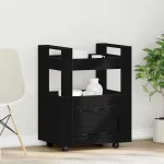 Troler de Bucătărie Stejar negru 60 x 45 x 80 cm Lemn compozit GartenMobel Dekor