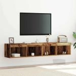 Cabinet TV 2 pcs Lemn vechi 80 x 30 x 30 cm Lemn compozit GartenMobel Dekor