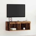 Cabinet TV Pe perete Lemn vechi 80 x 30 x 30 cm Lemn compozit GartenMobel Dekor