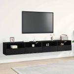 Dulap TV de perete 2 pcs Stejar negru 100 x 30 x 30 cm GartenMobel Dekor