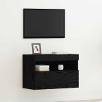 Dulap TV de perete Stejar negru 60 x 30 x 40 cm Lemn compozit GartenMobel Dekor