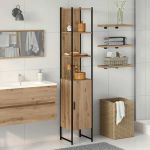 Dulap de Baie stejar artizanal 33 x 33 x 185.5 cm Lemn compozit GartenMobel Dekor