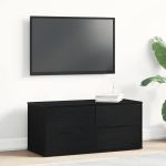 Support TV cu sertar Negru 80 x 34 x 35.5 cm Lemn compozit GartenMobel Dekor
