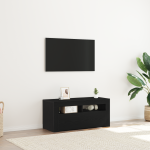 Cabinet TV Negru 90 x 35 x 40 cm Lemn compozit GartenMobel Dekor