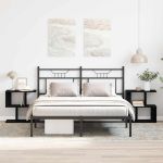 Dulap de noapte 2 pcs Stejar negru 50 x 30 x 51,5 cm GartenMobel Dekor