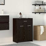 Dulap pentru Baie cu sertar cu ușă Stejar Negru 60 x 33 x 80 cm GartenMobel Dekor