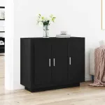 Bufet Negru 92 x 35 x 75 cm Lemn compozit GartenMobel Dekor