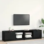 Cabinet TV 2 pcs Negru 80 x 35 x 36.5 cm Lemn compozit GartenMobel Dekor