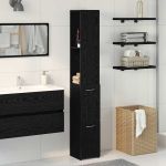 Dulap de Baie Stejar Negru 25 x 25 x 170 cm Lemn compozit GartenMobel Dekor