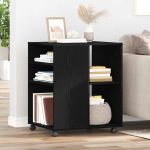 Dulap de depozitare cu roata Stejar negru 60 x 53 x 72.5 cm GartenMobel Dekor