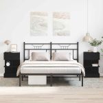 Dulap de noapte 2 pcs Stejar negru 40 x 35 x 65 cm GartenMobel Dekor