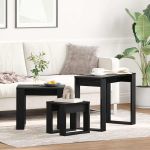 Masa de cuibărit 3 pcs Stejar negru 61 x 28 x 47 cm GartenMobel Dekor