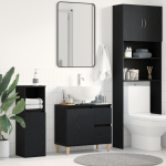 Dulap de Baie cu ușă Stejar negru 65 x 33 x 60 cm Lemn compozit GartenMobel Dekor