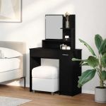 Masă de Machiaj Stejar negru 86.5 x 35 x 136 cm Lemn compozit GartenMobel Dekor