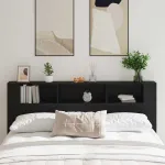 Tablă de pat cu sertar Stejar negru 200 x 18,5 x 104,5 cm GartenMobel Dekor