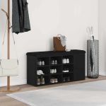 Bancă pentru pantofi Negru 100 x 30 x 48 cm Lemn compozit GartenMobel Dekor