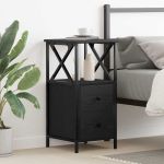 Cititor Cabinet cu sertar Stejar negru 34 x 35.5 x 70 cm GartenMobel Dekor