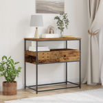 Masă de Consolă Lemn Vechi 75 x 40 x 75 cm Lemn compus și metal GartenMobel Dekor