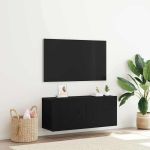 Cabinet TV Stejar Negru 100 x 30 x 41 cm Lemn compozit GartenMobel Dekor